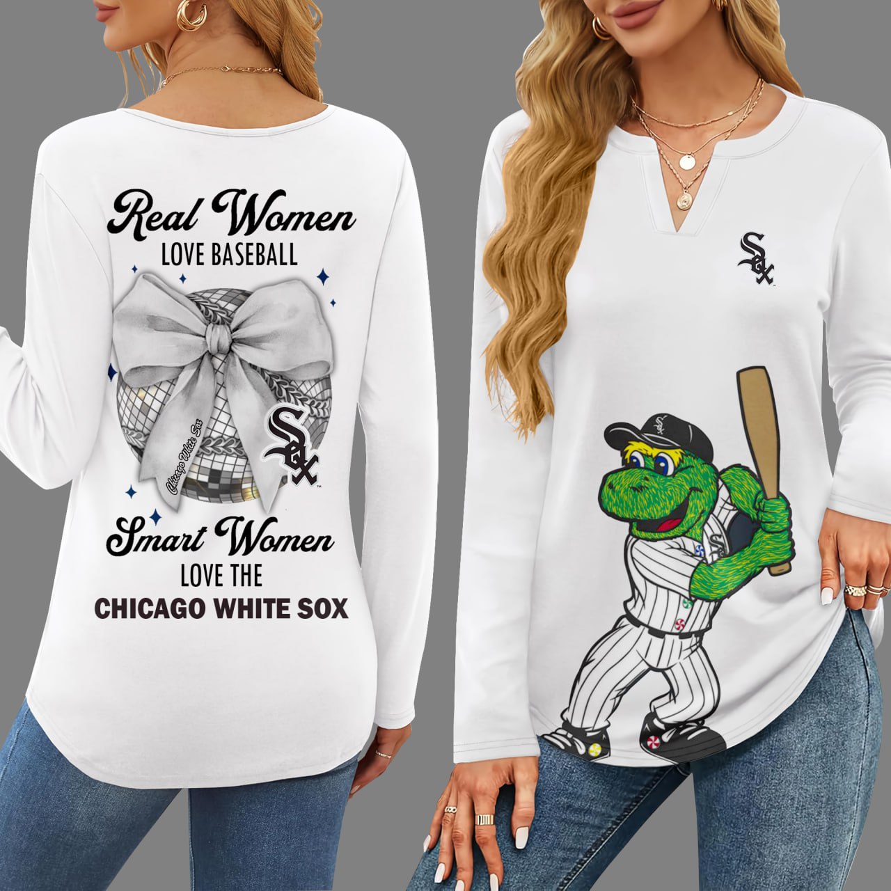 Chicago White Sox V-neck Long Sleeve Shirt