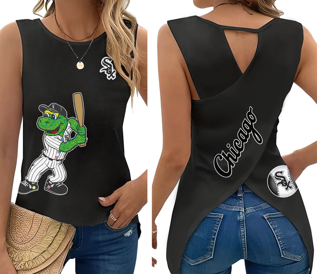 Chicago White Sox Cut Out Wrap Back Tank Top